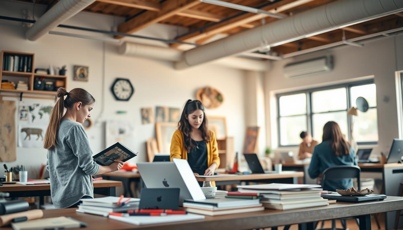 Students working in research laboratory